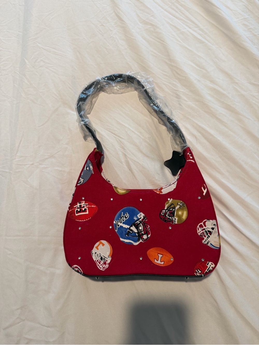 Red Football Helmet Print Shoulder Bag